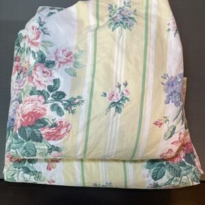 Vintage Wamsutta Floral Cottage Yellow Fitted And Flat Sheets Queen Grandmacore